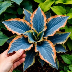 Хоста Океан Вью купить по цене от 960р. в интернет-магазине «Посадика» с доставкой почтой в в Советске и по всей России – [изображение №1].